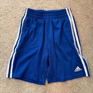 Adidas Kids Royal Blue Shorts with White Stripes